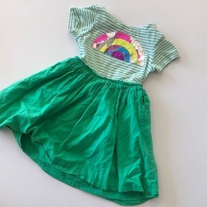 Rainbow mini boden glitter dress 6/7 with pockets!